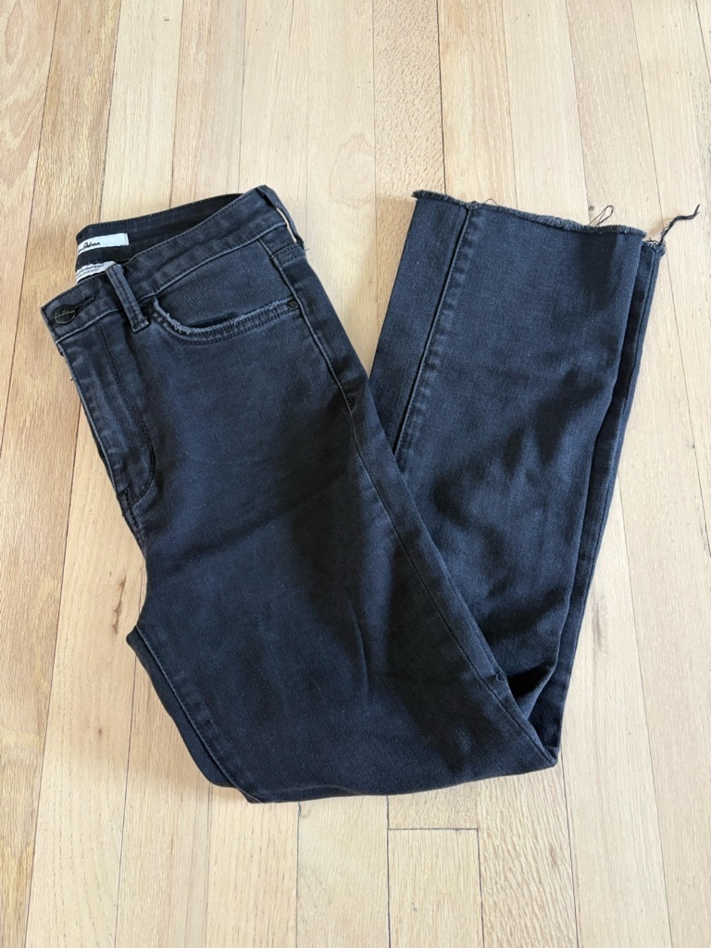 Sam Edelman Black Cropped Ankle Jeans with Raw Hem
